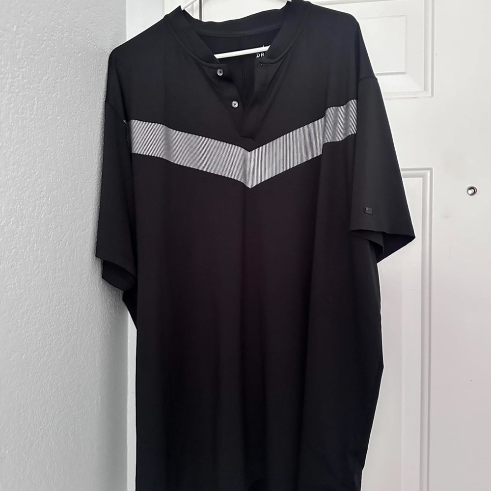 Tiger Woods Black and grey Nike Dri-Fit golf polo shirt